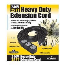 Hydrofarm Extension Cord, 240v 25ft - Image 2