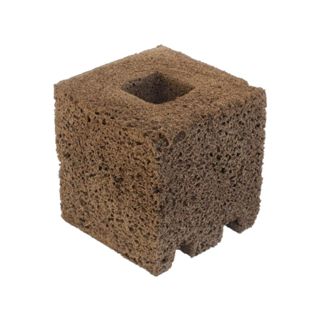 IHORT Q-PLUG Grow Block with Hole, 4 Inch x 4 Inch x 4 Inch - Case of 90
