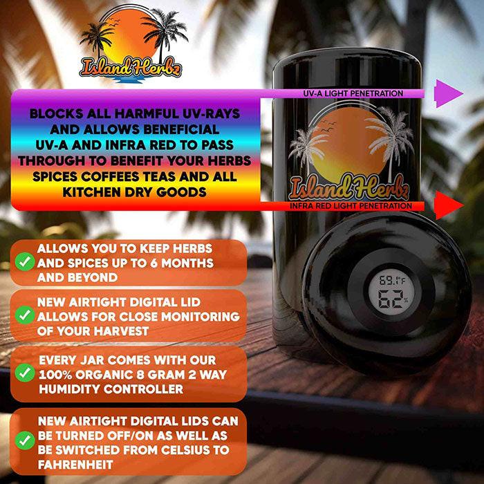 Island Herbz 1 oz. Premium Bio-Photonic Purple UV Glass Storage Jar, Pack of 5 - Image 6