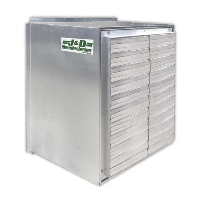 J&D Manufacturing Galvanized WM Light Deprivation Exhaust Fan with Light Trap, 30" - 6551 CFM (Direct Drive, 115/230 Volt, 1/2HP, Single Phase, Gold Star, 3 Blade Aluminum Prop)