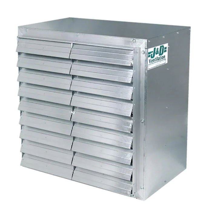 J&D Manufacturing Wall Master Galvanized Exhaust Fan, 36" - 9000 CFM (Belt Drive, 115/230 Volt, 1/2HP, Single Phase, 4 Blade Galvanized Prop)