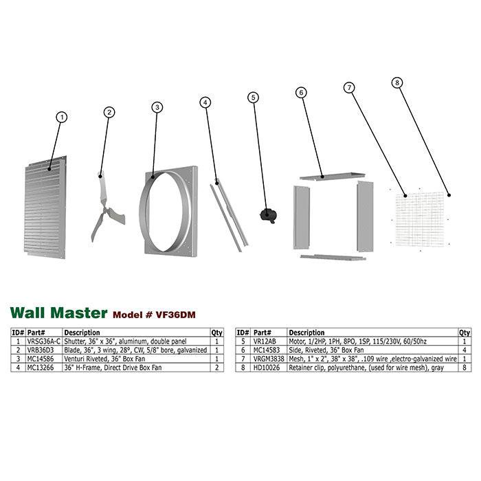 J&D Manufacturing Wall Master Galvanized Exhaust Fan - Image 9