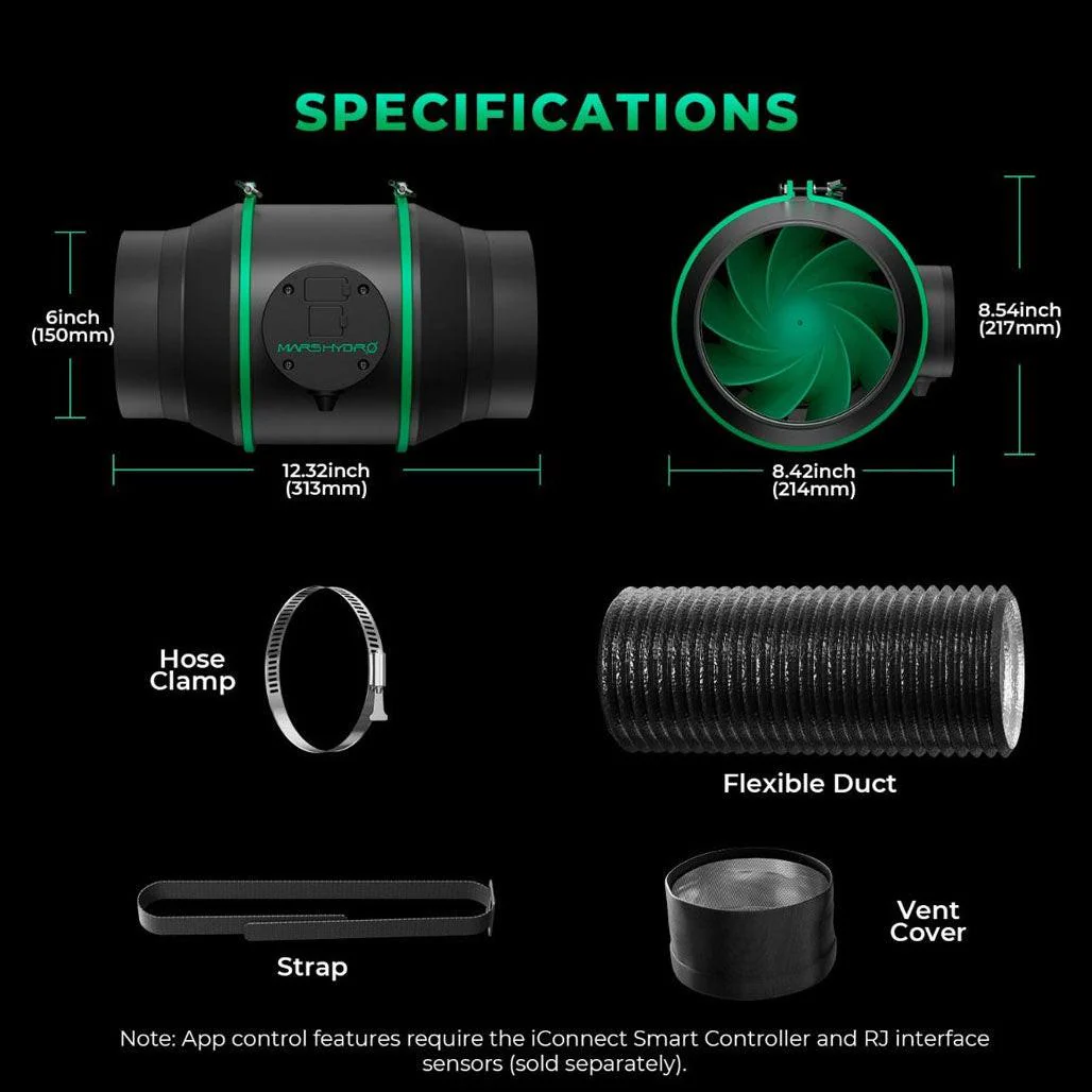Mars Hydro iFresh Inline Duct Fan Complete Kit - Image 4