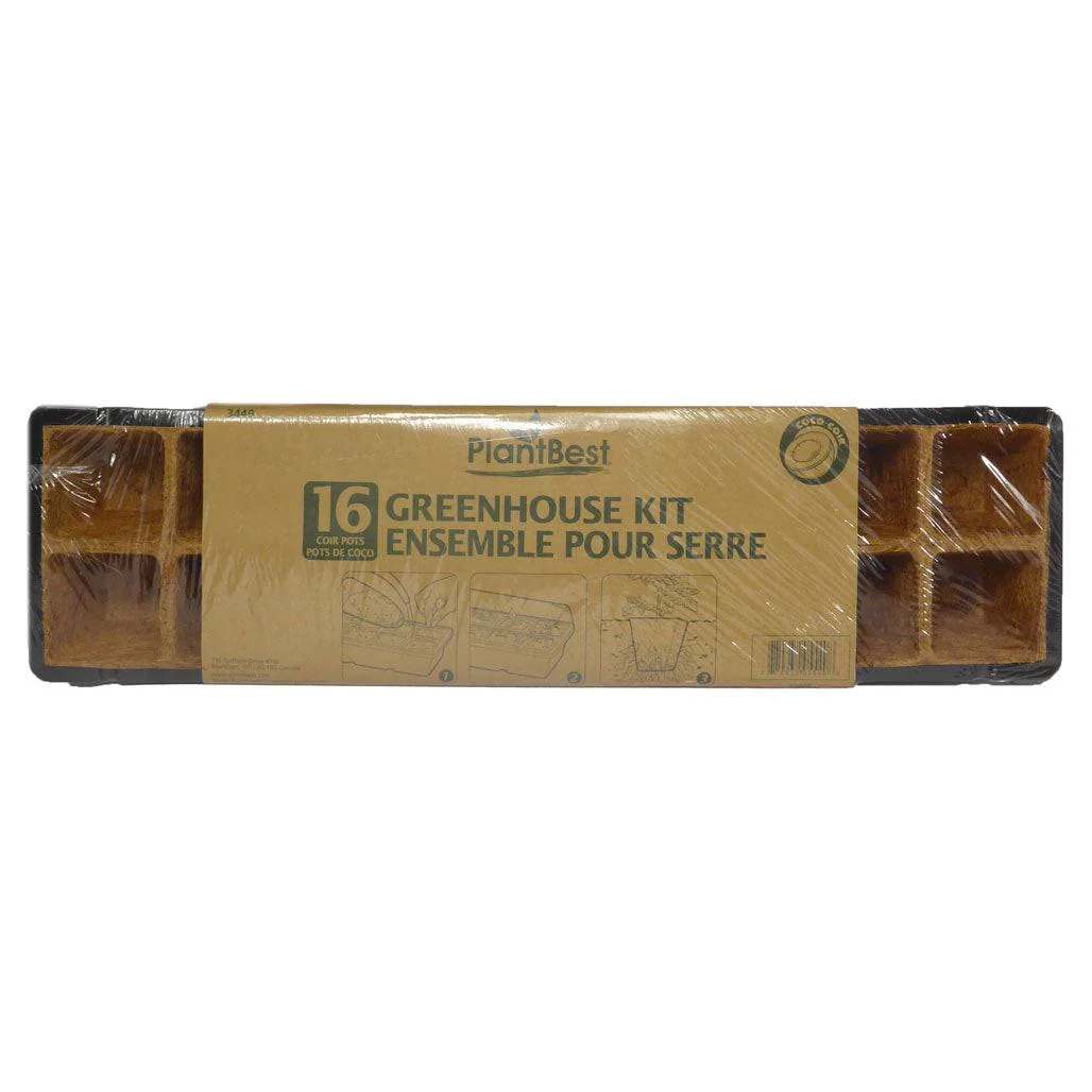 PlantBest 16 Pot Coconut Coir Pot Greenhouse Kit - Case of 12