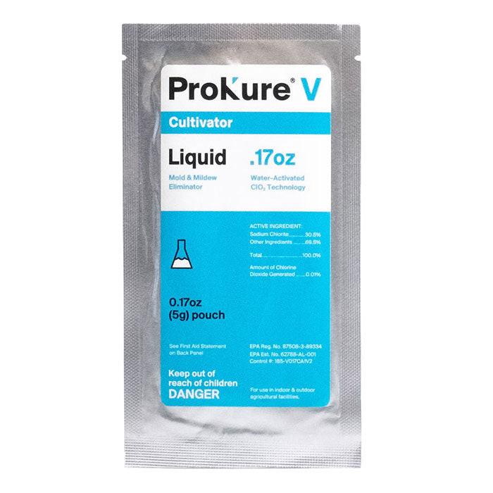 Prokure V - 0.17 oz. Chlorine Dioxide Liquid Mold and Mildew Eliminator, 1 Gallon @ 100 ppm - Case of 12 Packets