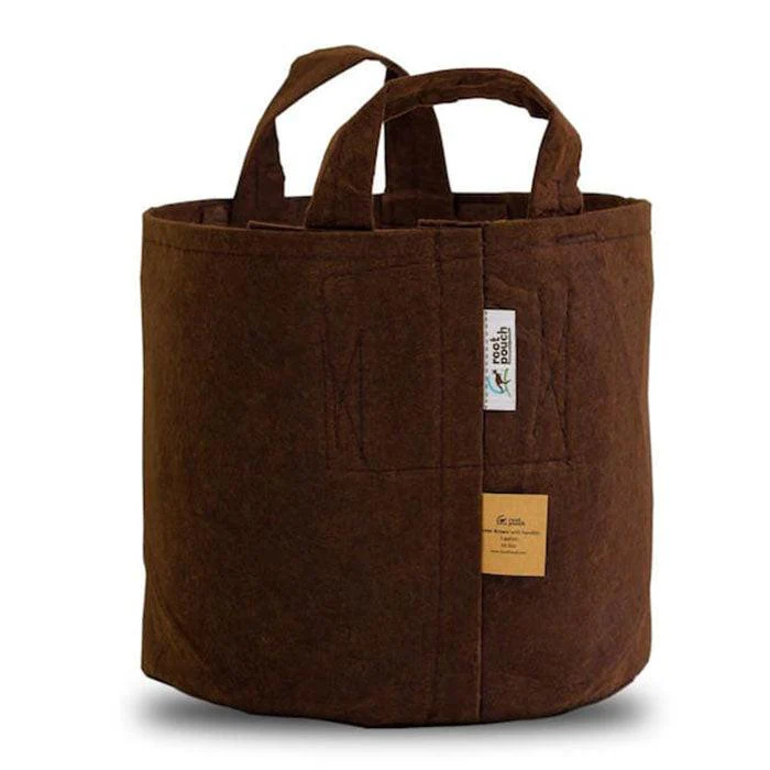 Root Pouch Brown Multi-Use Heavy-Weight Fabric Pot with Handles - Image 10