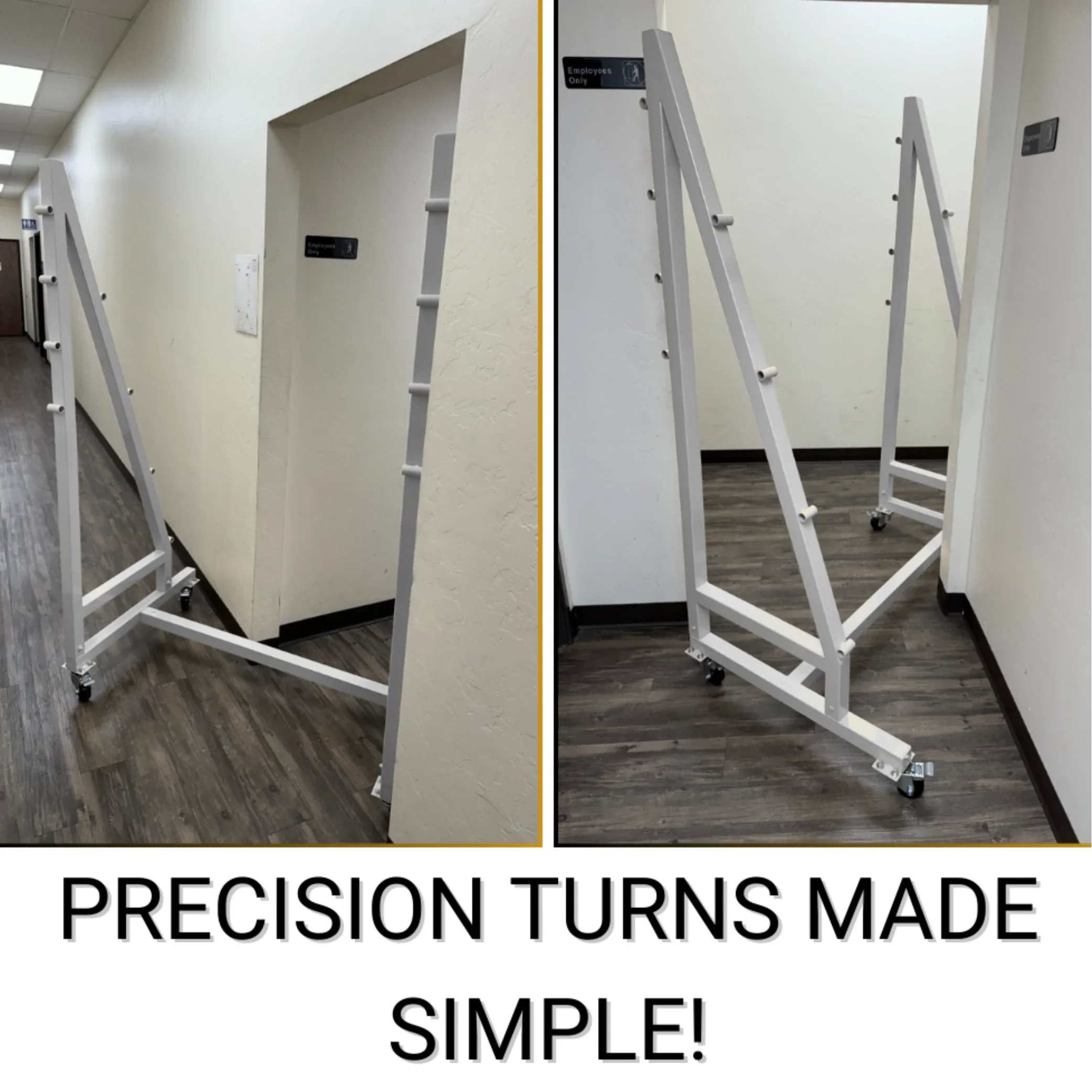 Trellis Slayer 9000 Trellis Mover by Common Culture - White Powder Coated w/ 6" Rubber Casters - 4 Rolls Capacity - Image 10
