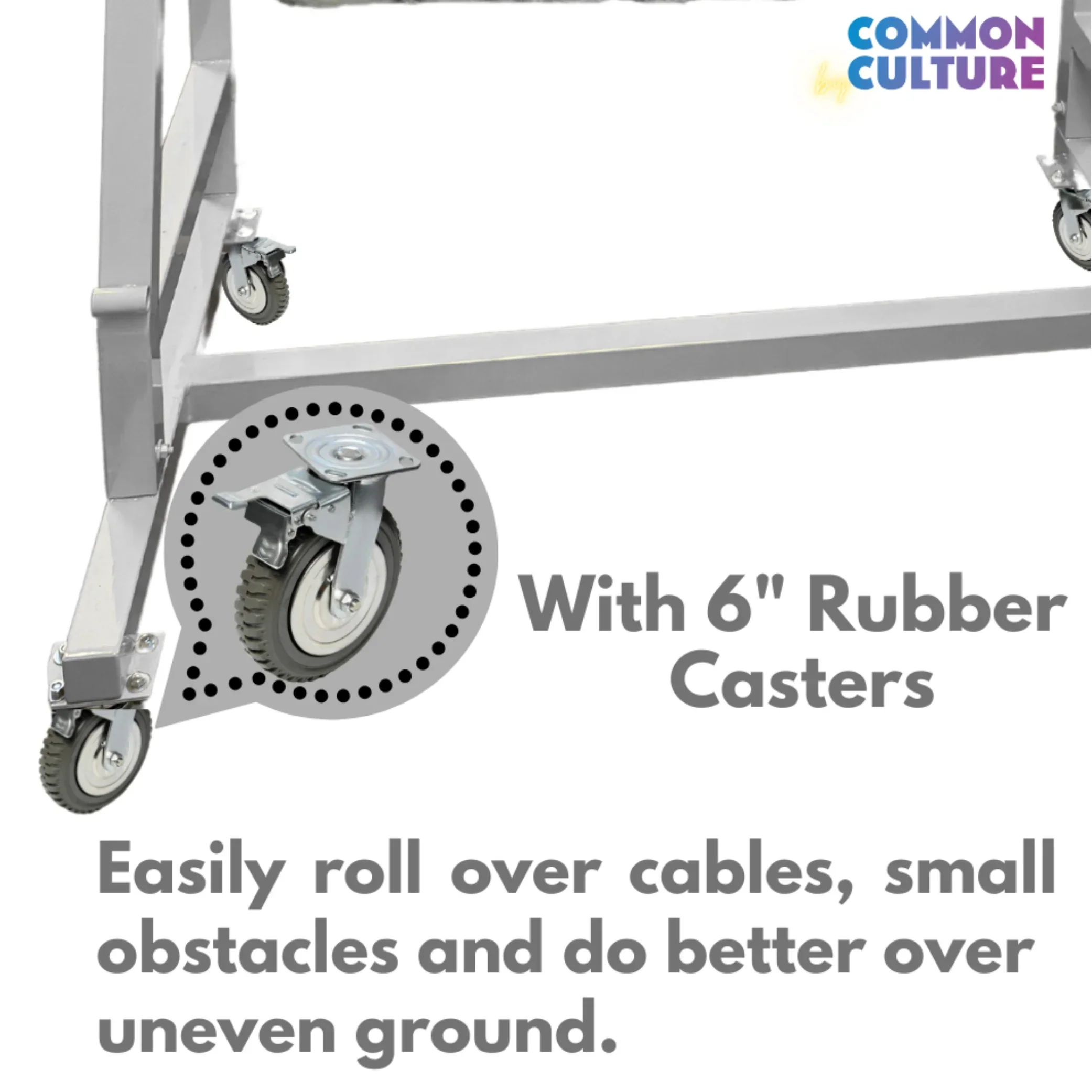 Trellis Slayer 9000 Trellis Mover by Common Culture - White Powder Coated w/ 6" Rubber Casters - 4 Rolls Capacity - Image 3