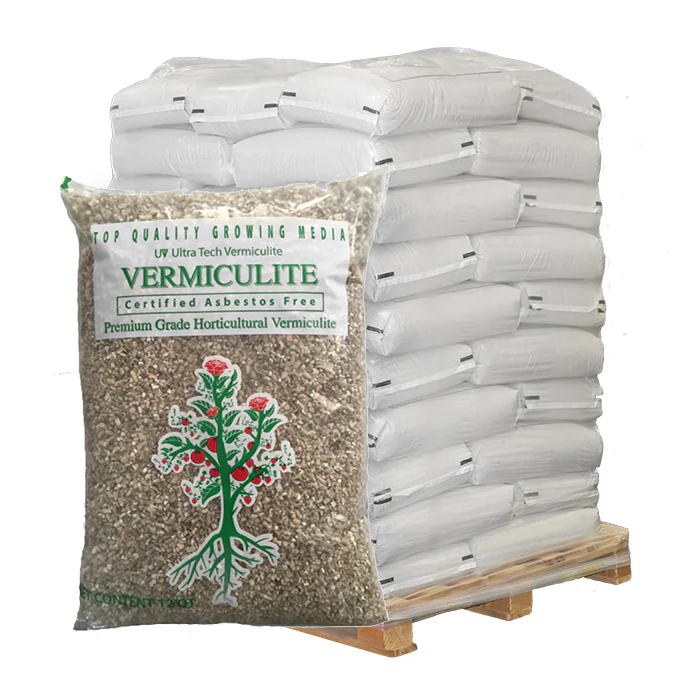 Ultra Tech Premium Horticultural Vermiculite, Medium Grade, 12 Quarts - Pallet of 56
