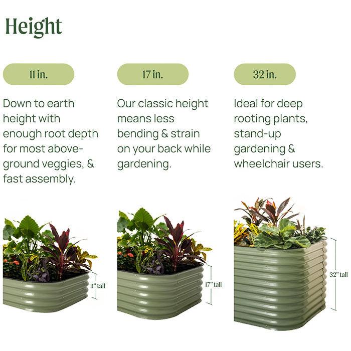Vego Garden 11 Inch Tall 42 Wide Round Metal Raised Garden Bed- British Green - Image 4
