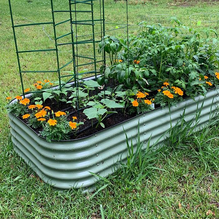 Vego Garden 17 Inch Tall 9 in 1 Modular Metal Raised Garden Bed Kit - British Green - Image 10