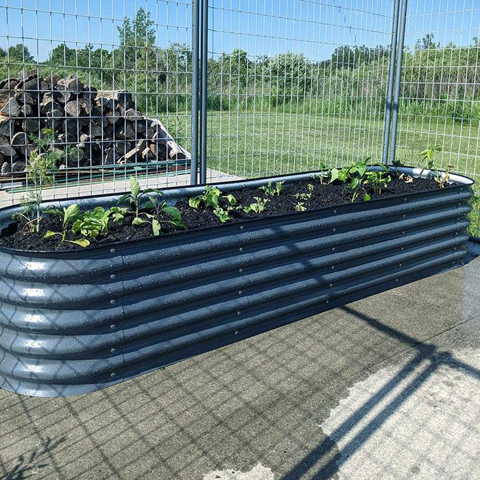 Vego Garden 17 Inch Tall 9 in 1 Modular Metal Raised Garden Bed Kit - Pearl White - Image 9