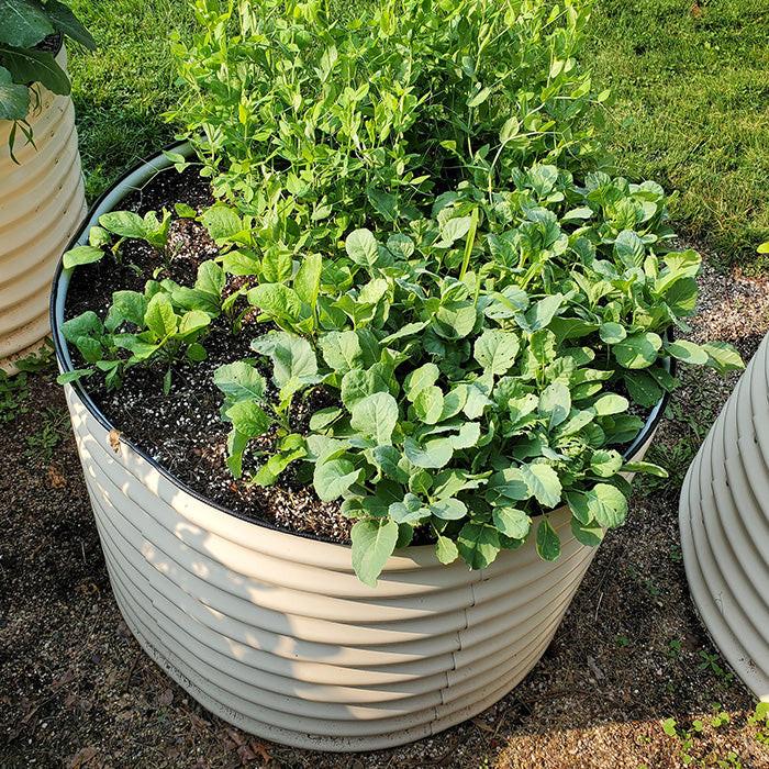 Vego Garden 32 Inch Tall 42 Wide Round Metal Raised Garden Bed - Modern Gray - Image 8