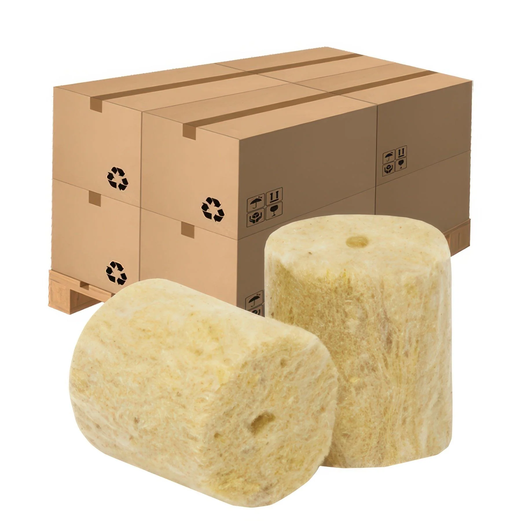 VidaWool Rockwool Starter Plugs, 1.5", Case of 2000, Pallet of 8 Cases (16,000 Total Plugs)