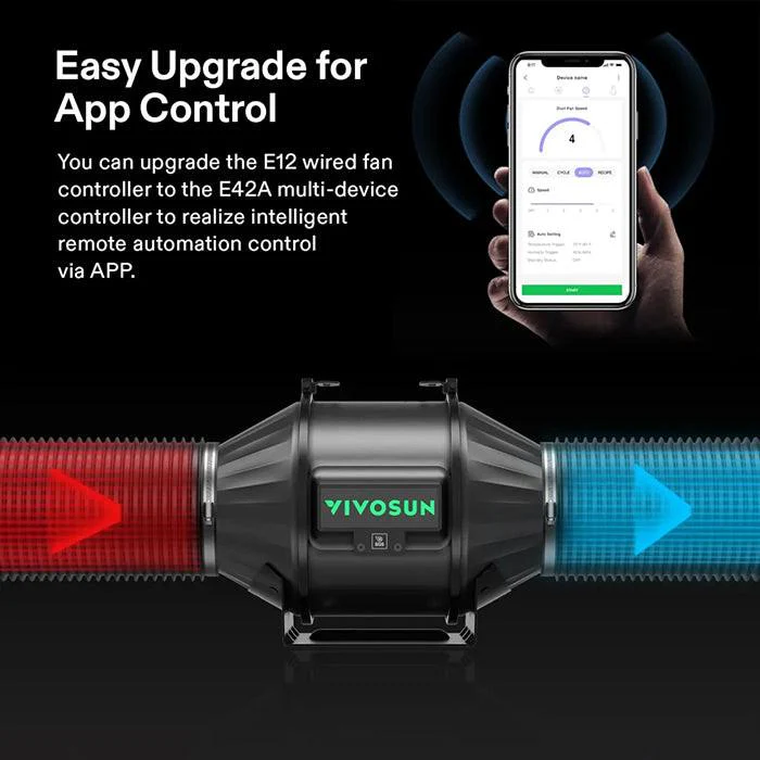 Vivosun AeroZesh T Series Inline Fan with E12 Speed Controller - Image 5