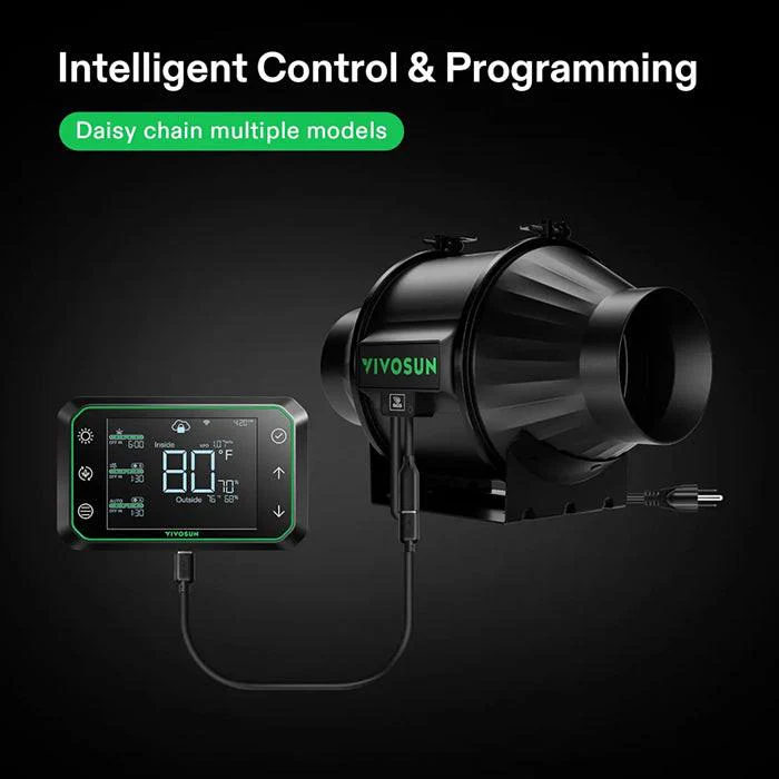 Vivosun AeroZesh T Series Inline Fan with E42A Controller - Image 10