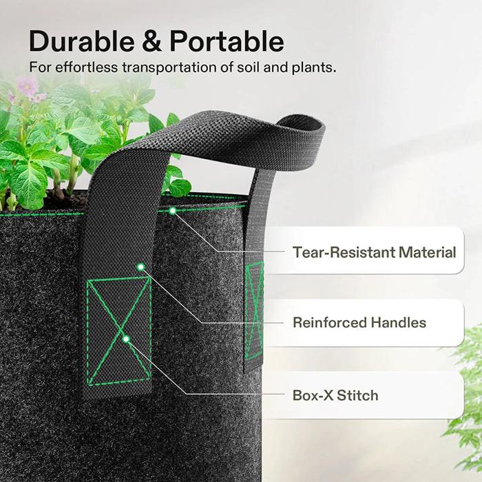 Vivosun Thick Nonwoven Fabric Pot with Handles, 1 Gallon, Pack of 5 - Image 4