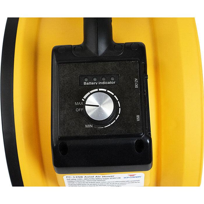 XPOWER FC-125B Rechargeable Cordless Fan, 900 CFM - Image 9