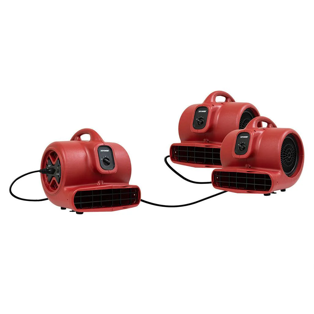 XPOWER X-600A Air Mover, 1/3 HP, 2400 CFM, Red - Image 5