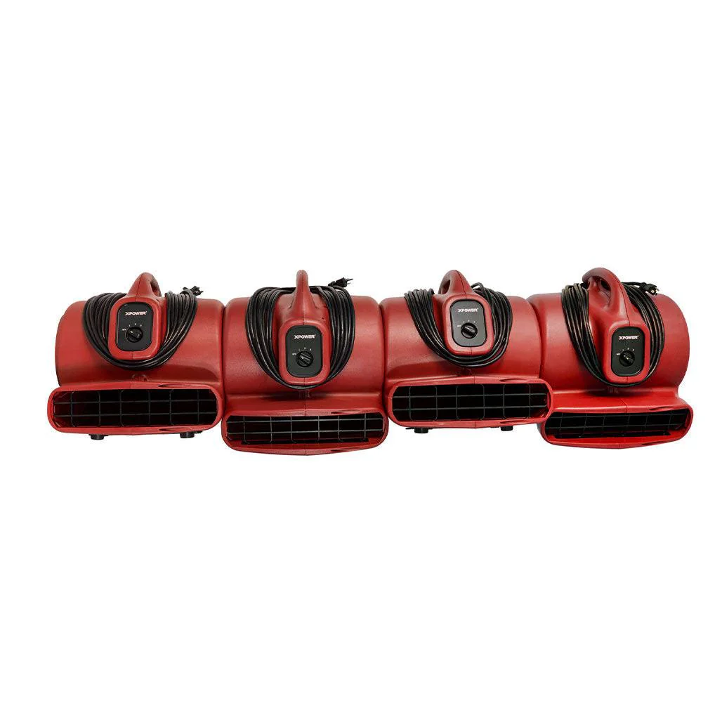 XPOWER X-600A Air Mover, 1/3 HP, 2400 CFM, Red - Image 6